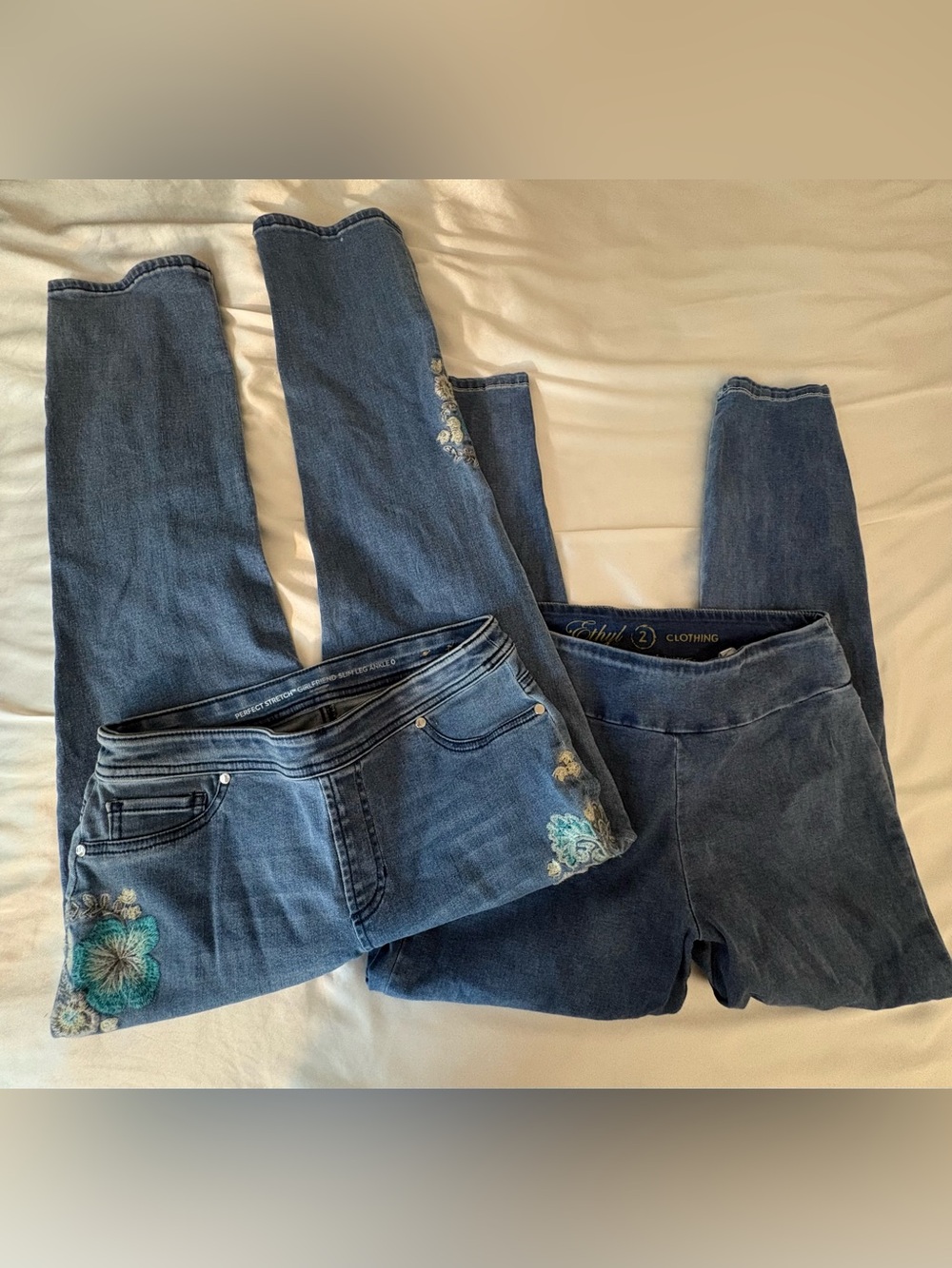 Chico’s & Ethyl Clothing Floral Embroidered Jeans